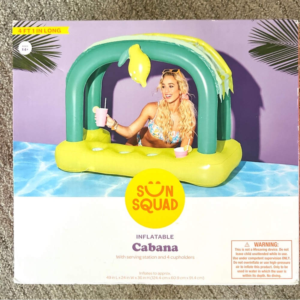Bachelorette Inflatable Cabana with Serving Station - Green and Yellow